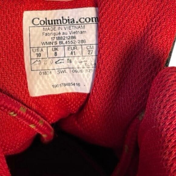 Columbia Women Tan Brown Suede Red Lace Waterproof Insulated Hiking Boot 10 - Picture 5 of 7